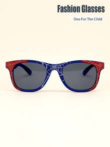 1 Pair Kids/Adults Spider Cartoon Frame Coated Lens Classic Retro Casual Fashion Glasses, Suitable For Daily, Holiday, Party Use