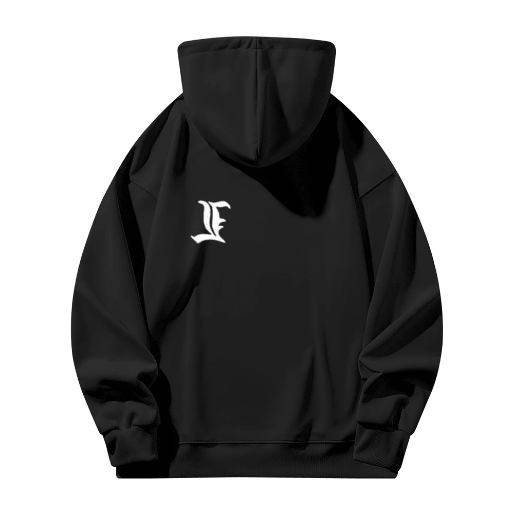 Death Notes Printed Men Women Hoody Loose Breathable Streetwear Brand O-Neck Clothing Short Sleeve Casual Fashion Tops - 黑色 - 查看 1