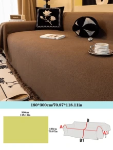 1 件装通用沙发套 - 适用于单人沙发、双人沙发、三人沙发和四人沙发，可机洗，现代家居装饰 - 棕色 - 查看 13