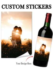 9 pièces d'autocollants personnalisés et imperméables pour anniversaire, mariage, etc. Convient pour bouteilles de vin, images personnalisées, photos, cadeaux d'anniversaire, étiquettes de bouteille, personnalisation, cadeaux d'anniversaire, rentrée scolaire, multifonctionnel
