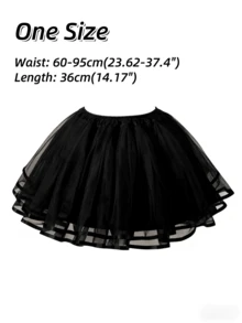 White Black Lolita Cute Boneless Puffy Skirt Cosplay Underskirt Women Petticoats Tutu Dress With Satin Ribbon Halloween Fall Clothes For Women