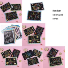 1 Stück/Set Kratzkunst-Tafel, kreative Kratzmalerei-Karte, Lernspielzeug für Kinder, inklusive Bambus-Stift - geeignet für Stickerei, Reisen, Klassenzimmer, Fidget, Mini-Artikel, Bad, Weihnachtsstationery, Stressball, Geburtstag, Weihnachten, Halloween, Heiligabend Geschenke, perfekte Geschenke