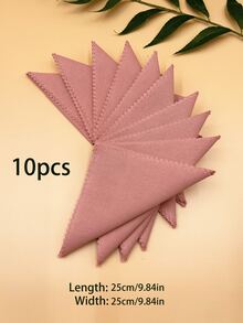 10pcs Scalloped Edge Embroidery Fabric Precut, 9.84 Inches*9.84 Inches, Soft Fabric Suitable For DIY Sewing, Crafts, Trims And Garments - Multicolor - View 10