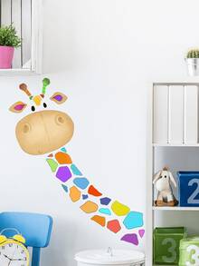 1/2 piezas Pegatinas de pared de jirafa coloridas y lindas, pegatinas de decoración para habitación de niños, pegatinas para puertas, uso en múltiples escenarios, pintura caprichosa - Multicolor - Ver 5
