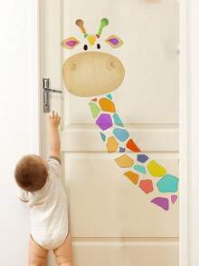 1/2 piezas Pegatinas de pared de jirafa coloridas y lindas, pegatinas de decoración para habitación de niños, pegatinas para puertas, uso en múltiples escenarios, pintura caprichosa - Multicolor - Ver 3