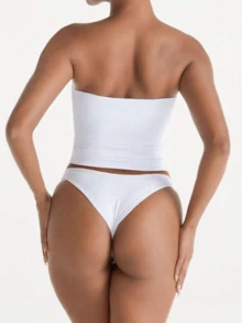 Sexy Strapless Basis Top Fashion Solid Elastic Slim Fit Tube Top For Women Four Seasons Wear Casual White - White - View 5