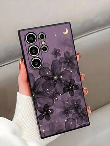 Funda para  con motivos florales artísticos, compatible con los modelos  16E, 15, 14, 13, 12 y 11/X/XR/XS MAX, MINI, Pro, PLUS y Pro MAX. Y son compatibles con los modelos  S24 Ultra/S23 FE/S22 Plus/S21/S20/A55/A54/A35/A34/A32/A25/A24. Fabricadas con material TPU, estas fundas protectoras ofrecen absorción de impactos, resistencia a caídas y protección contra manchas, lo que las convierte en una opción esencial para uso personal o como regalo. Perfecta para San Valentín, Halloween, Navidad y otras ocasiones festivas. - Negro-1 - Ver 4