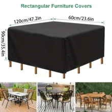Outdoor Garden Furniture Covers Waterproof, Rainproof, Snowproof Covers Sofa & Chair Covers, Table Covers Dustproof, Outdoor Use Durable Furniture Protective Covers Includes Zippered Storage Bag,Kitchen Decor,Household Items - Black - View 7