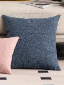 1 Piece, Navy Blue Decorative Square Pillow, Pillowcase Made Of Microfiber Short Pile Fabric, Available In A Variety Of Sizes, Pillow Core Not Included, Zipper Closure, Suitable For Holiday Parties, Sofa Cushion Covers To Match Beige Sofas, Bed Cushions, Living Rooms, Offices, Car Lumbar Cushions And As Simple Gifts.