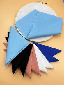 10pcs Scalloped Edge Embroidery Fabric Precut, 9.84 Inches*9.84 Inches, Soft Fabric Suitable For DIY Sewing, Crafts, Trims And Garments - Multicolor - View 1