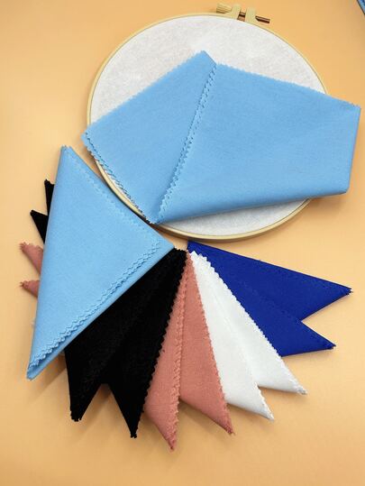 10pcs Scalloped Edge Embroidery Fabric Precut, 9.84 Inches*9.84 Inches, Soft Fabric Suitable For DIY Sewing, Crafts, Trims And Garments