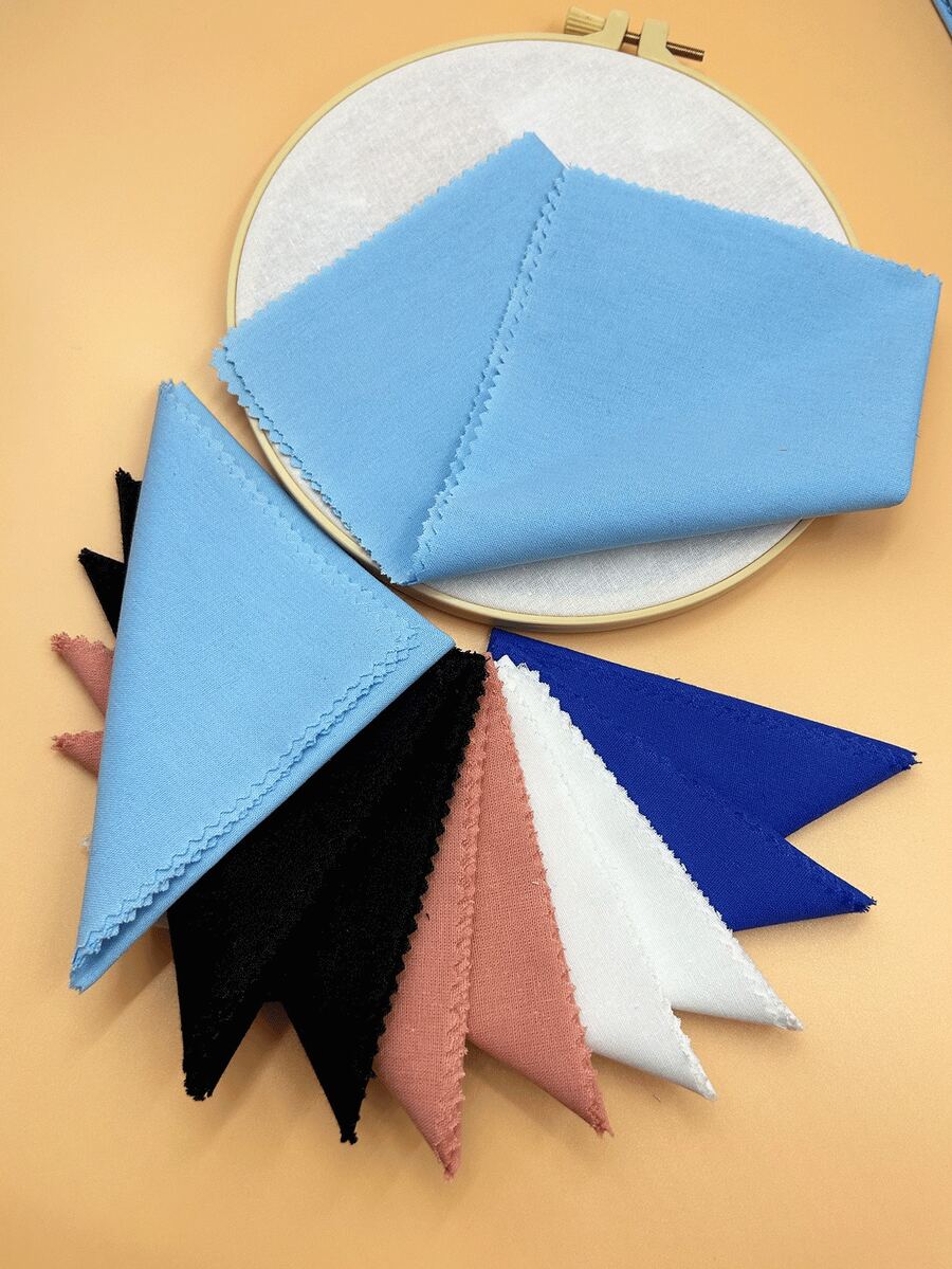 10pcs Scalloped Edge Embroidery Fabric Precut, 9.84 Inches*9.84 Inches, Soft Fabric Suitable For DIY Sewing, Crafts, Trims And Garments - Multicolor - View 1