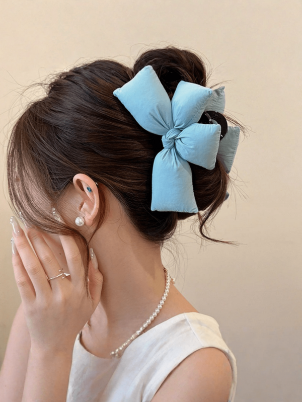 Nœud en éponge tridimensionnel, pince de préhension, pince à cheveux haut de gamme pour femmes, accessoire pour l'arrière de la tête, pince élégante pour l'hiver, accessoire mode pour les cheveux