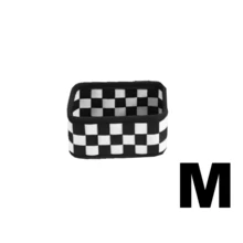 1/3 piezas Juego de cestas de almacenamiento a cuadros en blanco y negro con diseño tejido - Organizador versátil para cosméticos, cuidado de la piel, lápiz labial y aperitivos para escritorio, hogar, cocina, accesorios de baño