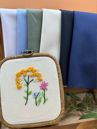 6块纯色刺绣布料方块，30*30厘米，服装手工DIY配件材料