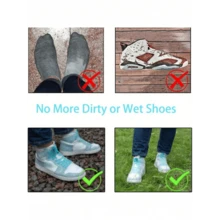 1 Pair Rubber Rain Boot Covers, Silicone Waterproof Shoe Covers, Reusable Slip-Resistant Shoe Protectors For Rainy Days For School,Office,Household,Travel
