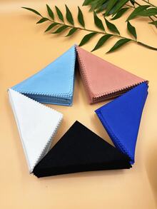 10pcs Scalloped Edge Embroidery Fabric Precut, 9.84 Inches*9.84 Inches, Soft Fabric Suitable For DIY Sewing, Crafts, Trims And Garments - Multicolor - View 2