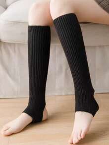 Women's Fashion Yoga & Ballet Leg Warmers , Heel-Exposing Workout/Dance , Knitted Stirrup Long Leg Warmers, Extra Soft Winter Warm, Cozy - Multicolor - View 9