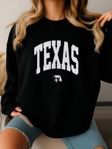 Texas Hoodie Austin Texas Sweatshirt Hooded Sweater Groovy Vintage Texas State College University Texas Gifts Texas Vacation Shirt Austin Tx - màu đen - Xem 2
