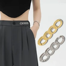 Strângetor de cataramă curea cu lanț din denim, curea metalică reglabilă pentru blugi lejeri, cleme cu nasturi cu fixare instantanee pentru îmbrăcăminte și rochii pentru femei, cleme reutilizabile din denim - Multicolor - Vizualizare 12