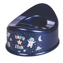 Potty Seat Children's Potty Urinal For Toilet Training Hygienic 900 ML Compact Boy Girl Baby Cute Astronaut Bear Rainbow Training - 藏蓝色 - 查看 10