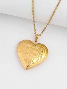 定制心形照片盒式项链 - 家庭母亲节个性化礼物，送给妈妈、奶奶、项链女士，内含定制照片，纪念和缅怀家庭成员和宠物，纪念女士，银/金/玫瑰金项链，珠宝周年纪念礼物 - 情侣装，圣诞礼物 - 彩色 - 查看 9