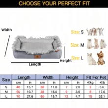 1 件格子装饰柔软、透气、凉爽宠物床,可水洗、耐咀嚼、不掉毛,适合所有季节,适合小型、中型和大型猫狗 - 灰色 - 查看 9