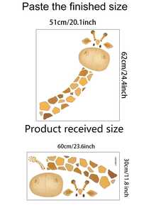 1/2 piezas Pegatinas de pared de jirafa coloridas y lindas, pegatinas de decoración para habitación de niños, pegatinas para puertas, uso en múltiples escenarios, pintura caprichosa - Multicolor - Ver 8