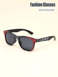 1 Pair Kids/Adults Spider Cartoon Frame Coated Lens Classic Retro Casual Fashion Glasses, Suitable For Daily, Holiday, Party Use