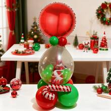 18pcs/Set Christmas Party Decorative Balloons, Fairy Catching Decoration Balloons, 18-Inch Clear Latex Balloons, 18-Inch Star-Shaped And Round Foil Balloons, New Year, Room Decor Supplies - Multicolor - View 2