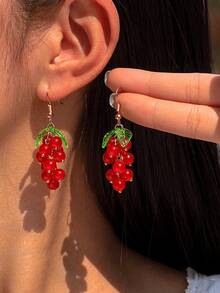 2 件原创可爱树脂柠檬和花朵耳坠，适合女士日常佩戴，情人节、妈妈、母亲节、礼物