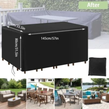 Outdoor Garden Furniture Covers Waterproof, Rainproof, Snowproof Covers Sofa & Chair Covers, Table Covers Dustproof, Outdoor Use Durable Furniture Protective Covers Includes Zippered Storage Bag,Kitchen Decor,Household Items - Black - View 3