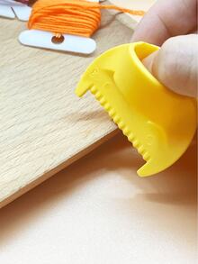 3毫米手工缝边锁边工具缝纫导向器，缝纫针规尺，迷你指尺套装，适用于皮革/布料/工艺缝纫，黄色，1个/5个/10个装 - 黃色 - 查看 3