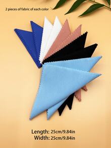 10pcs Scalloped Edge Embroidery Fabric Precut, 9.84 Inches*9.84 Inches, Soft Fabric Suitable For DIY Sewing, Crafts, Trims And Garments - Multicolor - View 9