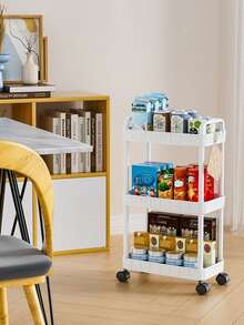 Freistehender Aufbewahrungswagen | 360° drehbarer Organizer für kleine Wohnungen | Einfach zusammenzubauen und zu reinigen | Perfekt für Studentenwohnheime/Küche (ohne Haken)