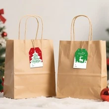 30 Etiquetas de regalo de Navidad con cordón - Etiquetas con nombre de Navidad, etiquetas de regalo de Navidad para envolver regalos, decoraciones navideñas de invierno (rojo y verde)