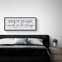 1 件无框复古极简主义《把它交给上帝然后去睡觉》帆布海报，基督教墙饰，卧室墙面装饰，圣经经文，墙面装饰海报印刷艺术品，适合主卧、客厅，艺术品墙画作为礼物 - 黑與白 - 查看 12