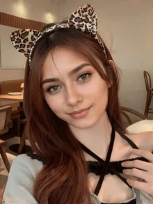 1pc Leopard Print Cat Ear Headband Costume Hair Accessory, Christmas/New Year Gift Halloween