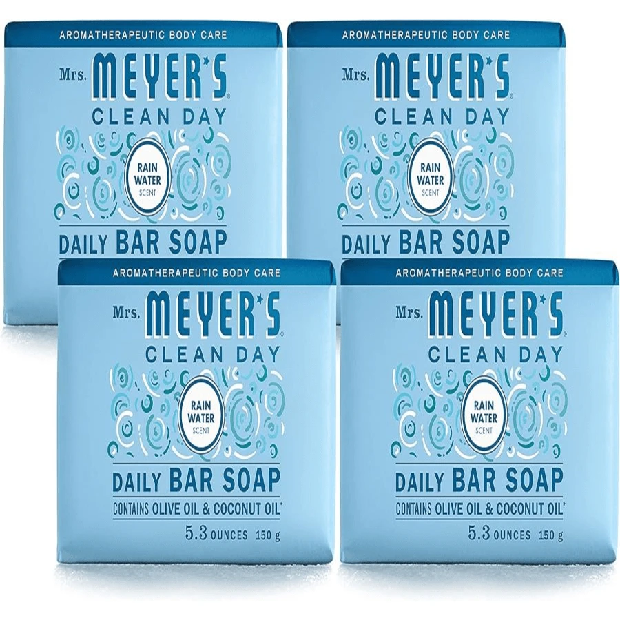 MRS MEYER'S CLEAN DAY Bar Soap, Use As Body Wash Or Hand Soap, Made With Essential Oils, Rain Water, 53 Oz, 1 Bar - MàuE - Xem 1