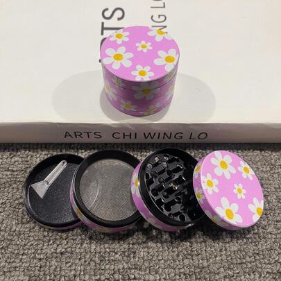 2inch 50mm Metal Flower Herb Grinder Mill Manual Mortar Grinder 4-Layers Pestle Zinc Alloy Crusher Cigarette Tobacco Grass Cigar Tools Smoking Accessories Gift