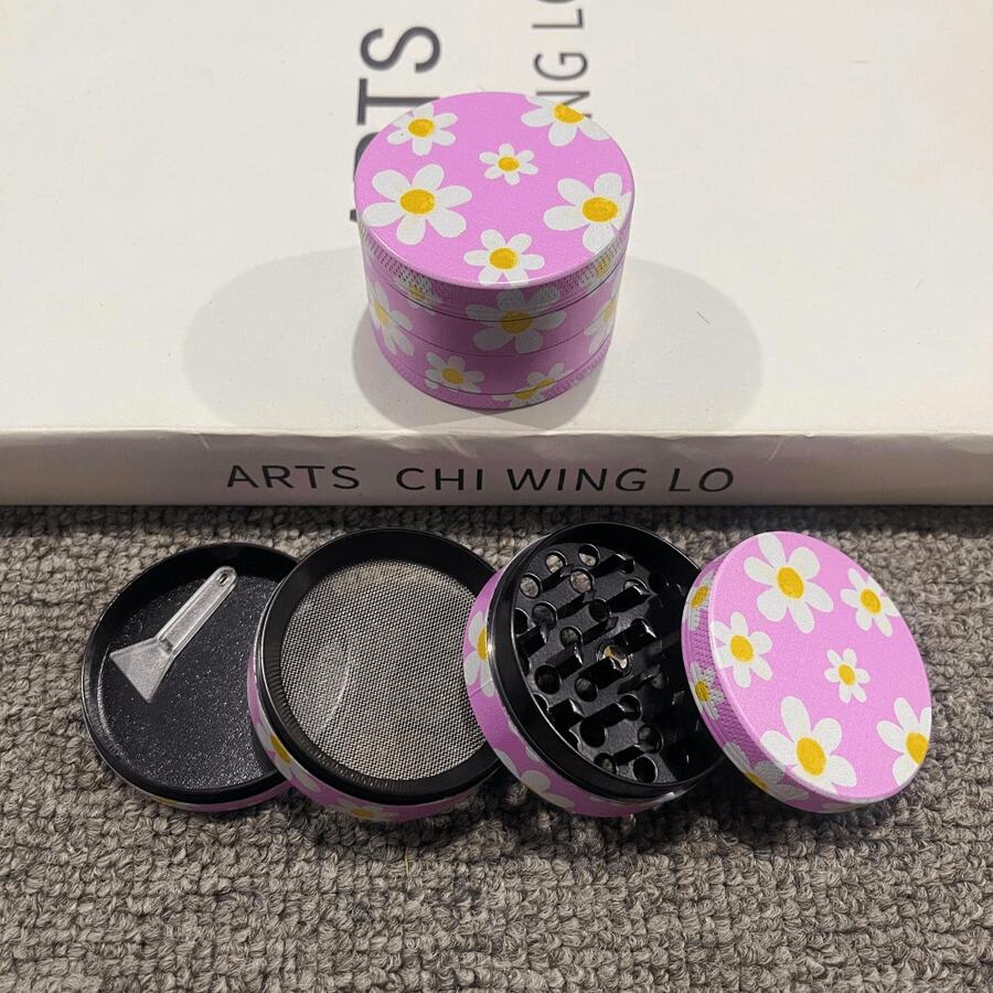 2inch 50mm Metal Flower Herb Grinder Mill Manual Mortar Grinder 4-Layers Pestle Zinc Alloy Crusher Cigarette Tobacco Grass Cigar Tools Smoking Accessories Gift - Flower - View 1