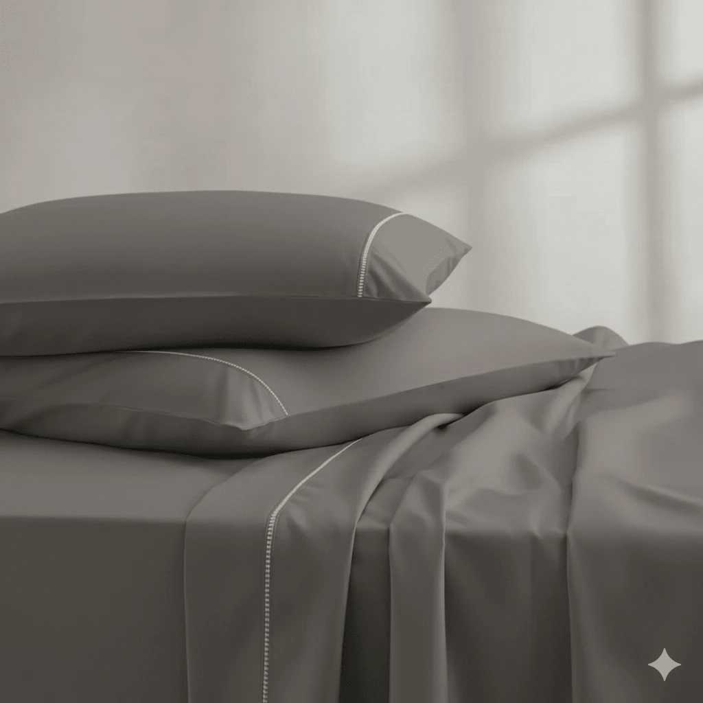 400 Thread Count Bedding Set With Elastic Band, Hotel Standard, All Sizes - Gris - Ver 1