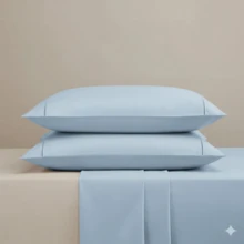 400 Thread Count Bedding Set With Elastic Band, Hotel Standard, All Sizes - Baby Blue - View 3