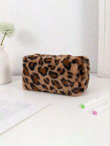 Piórnik i etui o dużej pojemności w stylu koreańskim z nadrukiem w panterkę, powrót do szkoły, artykuły szkolne, piórnik