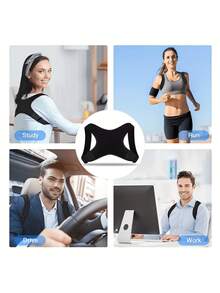 1pc Invisible Fall Winter Corrective Back Brace, Posture Corrector, Fixing Strap, For Men, Adults, Sports And Outdoor Accessories, Assistive Training Tool To Correct And Prevent Hunchback Christmas Thanksgiving New Years Holiday Gifts Gym Accessories Looks Of Party Season Picks