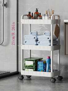 Freistehender Aufbewahrungswagen | 360° drehbarer Organizer für kleine Wohnungen | Einfach zusammenzubauen und zu reinigen | Perfekt für Studentenwohnheime/Küche (ohne Haken)