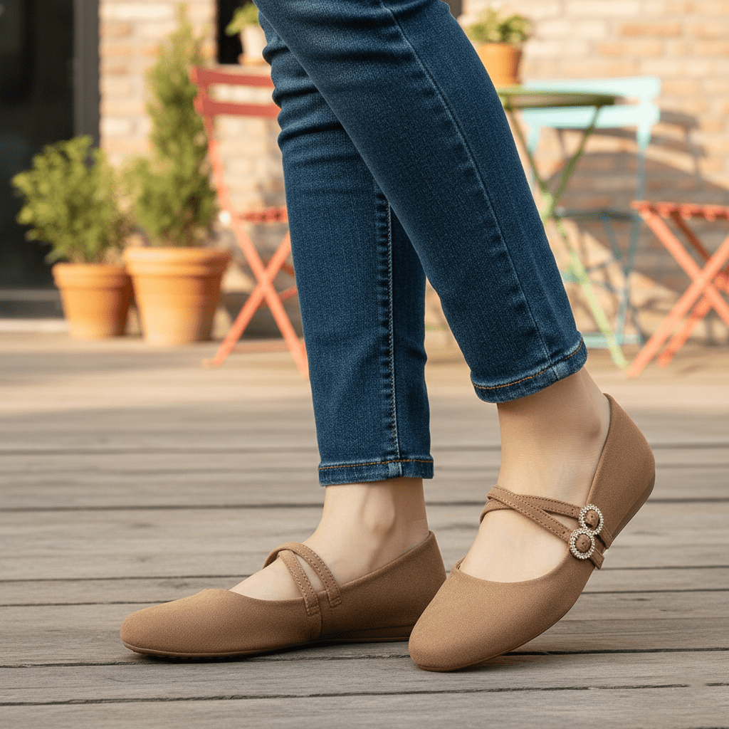 Clasben Balerina para mujer camel