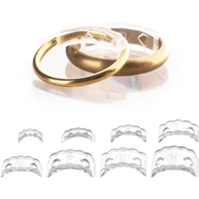 KLONKEE 8 piezas de ajustador de anillos con 1 pieza de almohadilla ajustable DIY, estilos de corazón y regulares, protector de anillo invisible, unisex, se ajusta a anillos de 2-8 mm de ancho - Multicolor - Ver 3