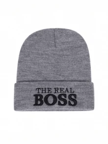 1pc Embroidered "LONDON" Knit Beanie, Y2K Style, Casual Versatile Winter Unisex Warm Hat Suitable For Streetwear, Outdoor, Commuting - Knitted Hat - View 4