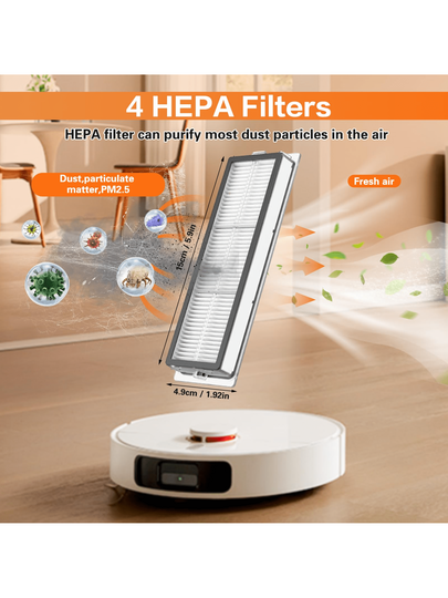 18 Piece Xiao Mi Robot Stofzuiger X20+ X20 Plus Accessories Replacement Parts: Dust Bag, Mop Pad, Main Brush/Side Brush, HEPA Filter. view 4